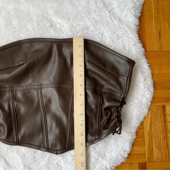 I.AM.GIA Brown Faux Leather Strapless Corset Top - Picture 14 of 14